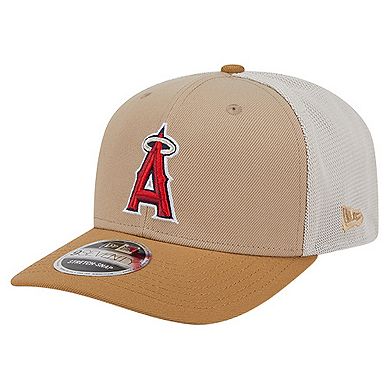 Men's New Era Stone Los Angeles Angels 9SEVENTY Trucker Adjustable Hat