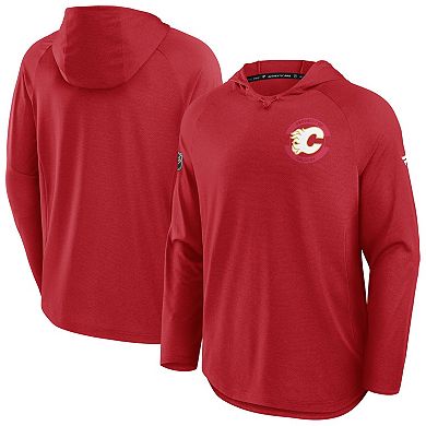 Men's Fanatics Red Calgary Flames Authentic Pro Rink Raglan Hoodie