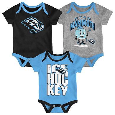 Infant & Newborn Outerstuff Utah Mammoth Triple Header Three-Piece Bodysuit Set