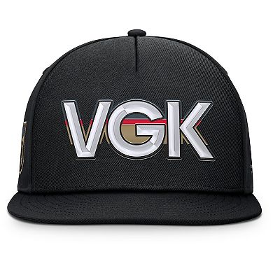 Men's Fanatics Black Vegas Golden Knights Authentic Pro Rink Team Code Snapback Hat