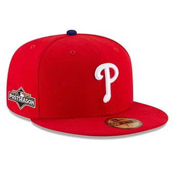 Men's New Era Red Philadelphia Phillies 2025 MLB Postseason Side Patch 59FIFTY Fitted Hat