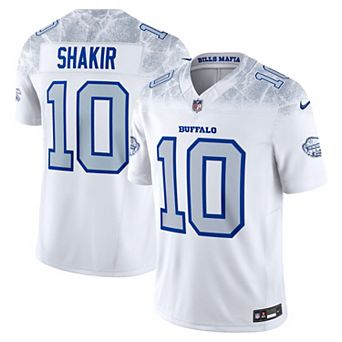 Men's Nike Khalil Shakir White Buffalo Bills 2025 Rivalries Collection Stitched Limited Jersey