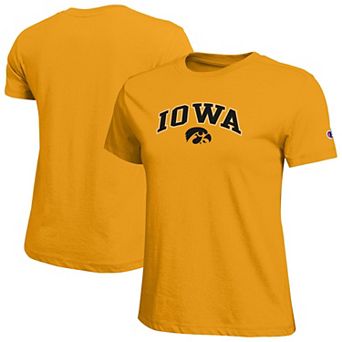 Women's Champion Gold Iowa Hawkeyes Arched Over Logo T-Shirt