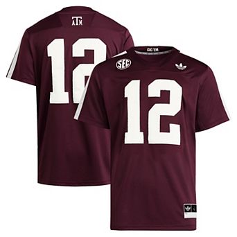 Men's adidas #12 Maroon Texas A&M Aggies Premier Strategy Jersey