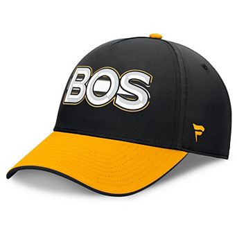 Men's Fanatics Black/Gold Boston Bruins Authentic Pro Rink Team Code Flex Hat
