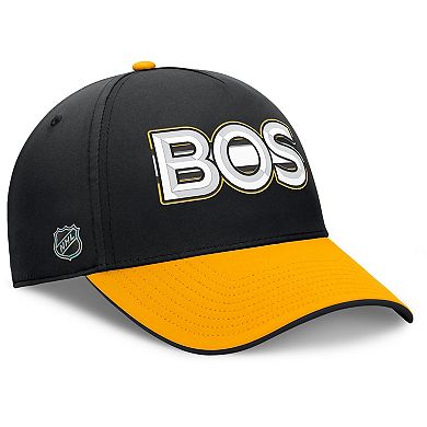 Men's Fanatics Black/Gold Boston Bruins Authentic Pro Rink Team Code Flex Hat