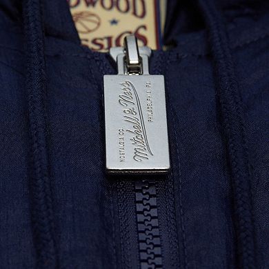 Men's Mitchell & Ness Navy Indiana Pacers Playmaker Full-Zip Hooded Windbreaker Jacket