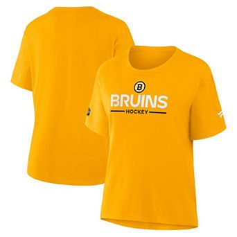 Women's Fanatics Gold Boston Bruins Authentic Pro Primary T-Shirt