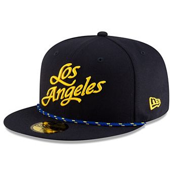 Men's New Era Midnight Blue Los Angeles Rams 2025 Rivalries Collection Sideline Rope 59FIFTY Fitted Hat