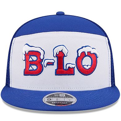 Men's New Era White/Royal Buffalo Bills 2025 Rivalries Collection Team Split Panel 9FIFTY Snapback Hat