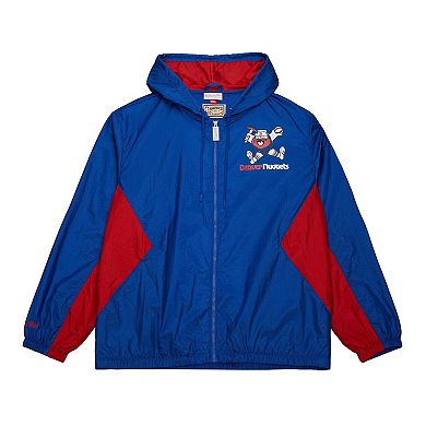 Men's Mitchell & Ness Blue Denver Nuggets Playmaker Full-Zip Hooded Windbreaker Jacket