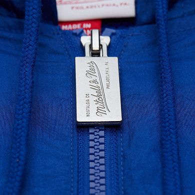 Men's Mitchell & Ness Blue Denver Nuggets Playmaker Full-Zip Hooded Windbreaker Jacket