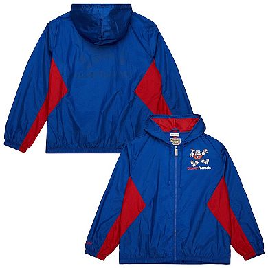 Men's Mitchell & Ness Blue Denver Nuggets Playmaker Full-Zip Hooded Windbreaker Jacket