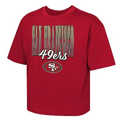 Girls Youth Outerstuff Scarlet San Francisco 49ers Big City Boxy T-Shirt