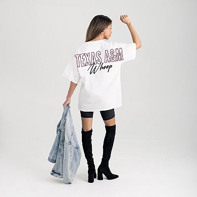 Women's Gameday Couture White Texas A&M Aggies Oversized Back at Ya T-Shirt