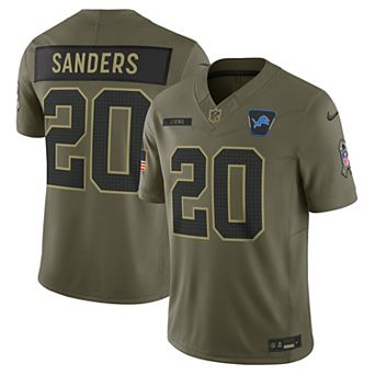 Men's Nike Barry Sanders Olive Detroit Lions 2025 Salute to Service Retired Limited Jersey