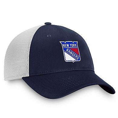 Men's Fanatics Blue/White New York Rangers Core Primary Logo Trucker Adjustable Hat