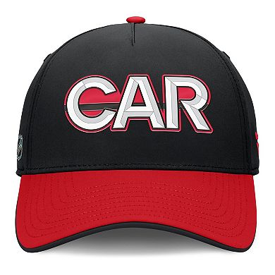 Men's Fanatics Black/Red Carolina Hurricanes Authentic Pro Rink Team Code Flex Hat