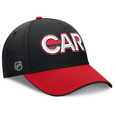 Men's Fanatics Black/Red Carolina Hurricanes Authentic Pro Rink Team Code Flex Hat