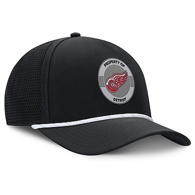 Men's Fanatics Black Detroit Red Wings Authentic Pro Rink Adjustable Hat