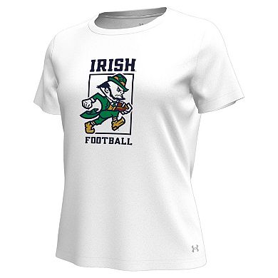 Women's Under Armour White Notre Dame Fighting Irish Leprechaun Tech Stretch T-Shirt