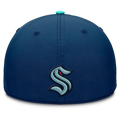 Men's Fanatics Deep Sea Blue/Light Blue Seattle Kraken Authentic Pro Rink Team Code Flex Hat