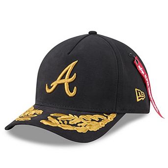 Men's New Era x Alpha Industries Black Atlanta Braves A-Frame 9FORTY Adjustable Hat