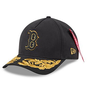 Men's New Era x Alpha Industries Black Boston Red Sox A-Frame 9FORTY Adjustable Hat