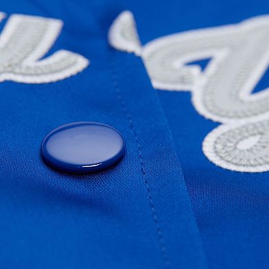 Women's Mitchell & Ness Blue New York Yankees Full-Snap Satin Jacket