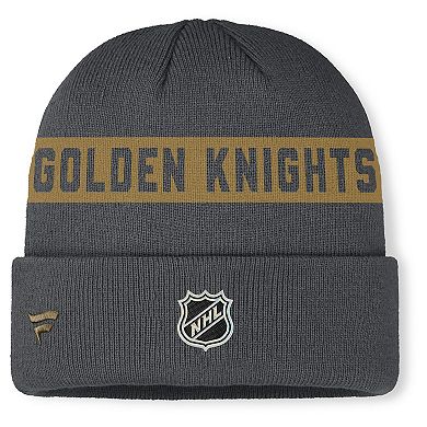 Men's Fanatics Gray Vegas Golden Knights Authentic Pro Rink Cuffed Knit Hat