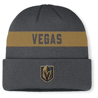 Men's Fanatics Gray Vegas Golden Knights Authentic Pro Rink Cuffed Knit Hat