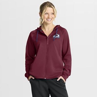 Women's Fanatics Burgundy Colorado Avalanche Authentic Pro Rink Raglan Full-Zip Hoodie