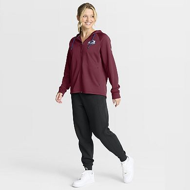 Women's Fanatics Burgundy Colorado Avalanche Authentic Pro Rink Raglan Full-Zip Hoodie