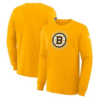 Men's Fanatics Gold Boston Bruins Authentic Pro Property Of Practice Long Sleeve T-Shirt