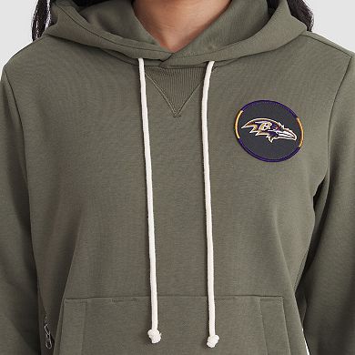 Women's Nike Olive Baltimore Ravens 2025 Salute to Service Sideline Standard Issue Dri-FIT Hoodie
