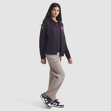 Women's Fanatics Black Detroit Red Wings Authentic Pro Rink Raglan Full-Zip Hoodie