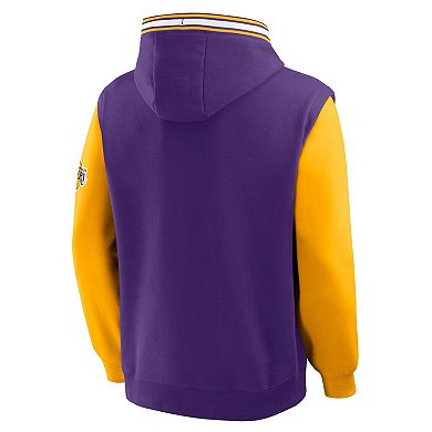 Men's Fanatics Purple/Gold Los Angeles Lakers Half Court Shot Clock Fastbreak Hoodie