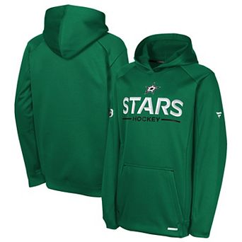 Youth Fanatics Kelly Green Dallas Stars Authentic Pro Rink Raglan Hoodie