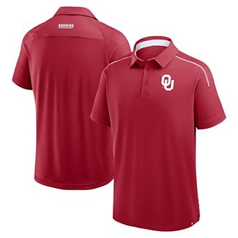 Men's Fanatics Crimson Oklahoma Sooners Take The Lead Defender Raglan Polo
