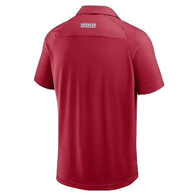 Men's Fanatics Crimson Oklahoma Sooners Take The Lead Defender Raglan Polo