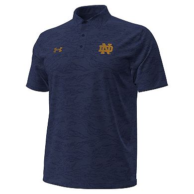 Men's Under Armour Navy Notre Dame Fighting Irish Drive Camo Jacquard Polo
