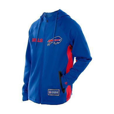 Men's New Era Royal Buffalo Bills Combine Authentic Raglan Scuba Full-Zip Hoodie
