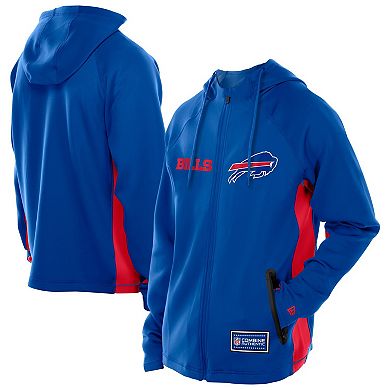 Men's New Era Royal Buffalo Bills Combine Authentic Raglan Scuba Full-Zip Hoodie