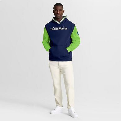 Men's Fanatics Navy/Green Minnesota Timberwolves Half Court Shot Clock Fastbreak Hoodie