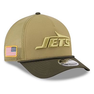 Youth New Era Green/Dark Green New York Jets 2025 Salute to Service 9FORTY A-Frame Adjustable Hat