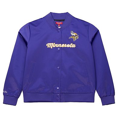 Women's Mitchell & Ness Purple Minnesota Vikings Full-Snap Satin Jacket