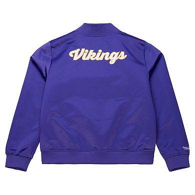 Women's Mitchell & Ness Purple Minnesota Vikings Full-Snap Satin Jacket