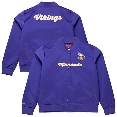 Women's Mitchell & Ness Purple Minnesota Vikings Full-Snap Satin Jacket