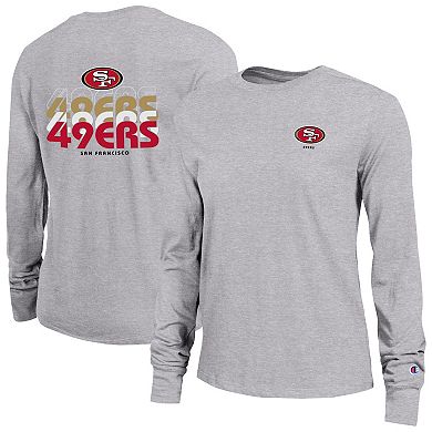 Women's Champion Heather Gray San Francisco 49ers Core Long-Sleeve T-Shirt