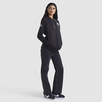 Women's Fanatics Black Los Angeles Kings Authentic Pro Rink Raglan Full-Zip Hoodie